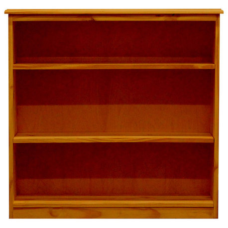 York Bookcase, 11_x37x36, Pine Wood, Colonial Maple