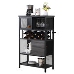 1st Choice Furniture Direct - 1st Choice Elegant Metal Wood Bar Cabinet, Wine Rack and Holder - Description