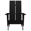 Flash Furniture Sawyer Dual Slat Back Resin Adirondack Patio Chair in Black