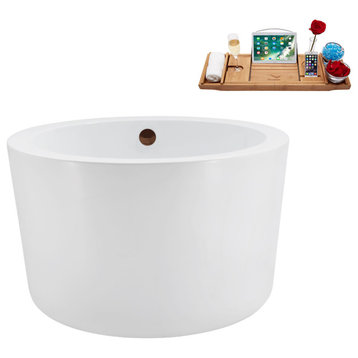 41" Streamline N3760ORB Soaking Freestanding Tub and Tray With Internal Drain