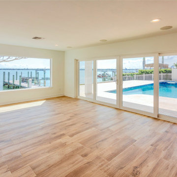 Luxury Living Room with Pool and Bay Views