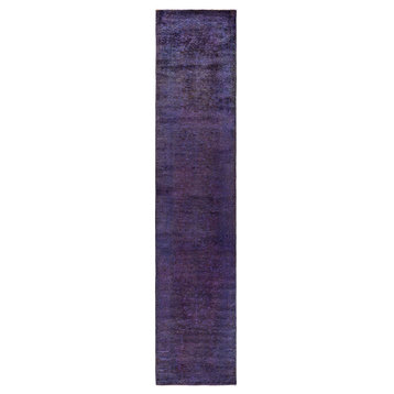 Vibrance, One-of-a-Kind Hand-Knotted Area Rug Purple, 3' 1" x 14' 10"