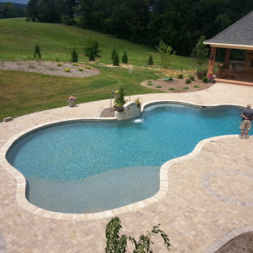 Free-form Gunite Swimming Pool with Waterfeature