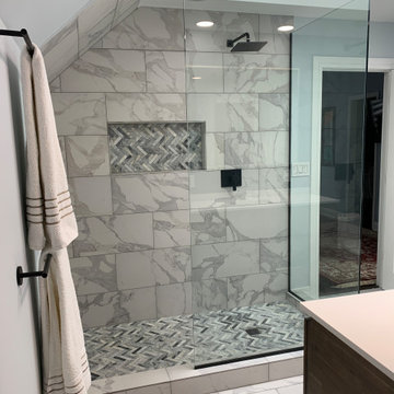 Bright and clean primary bathroom