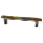 Glass Storm Studios - Bronze Handmade Glass, Long Pull - Textured and layered glittering bronze glass. All our products are handmade to order.  Important: Do not use an electric drill or electric screwdriver.