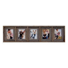 Collage Picture Frame With 5 Openings, Barn Wood, 5x7