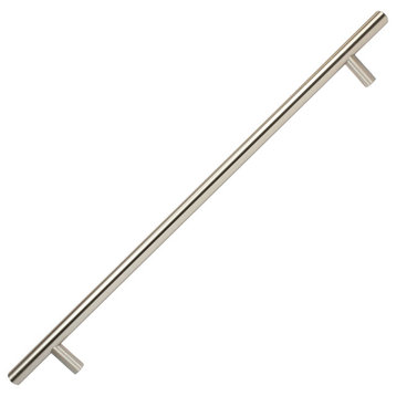 Contemporary Style Solid Pull Brushed Nickel 13-1/8" Hole Centers, 16-1/4" Long