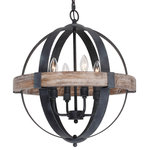 Whoselamp - Castello 4-Light Wood Chandelier, Brown - &bull;Style: Farmhouse