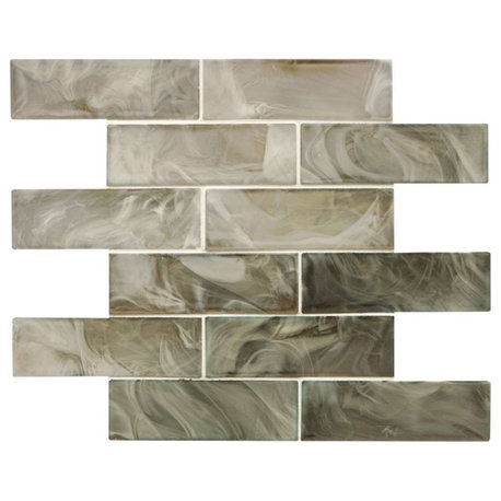 Opalina 2x6 Glossy Glass Subway Tile, Sample