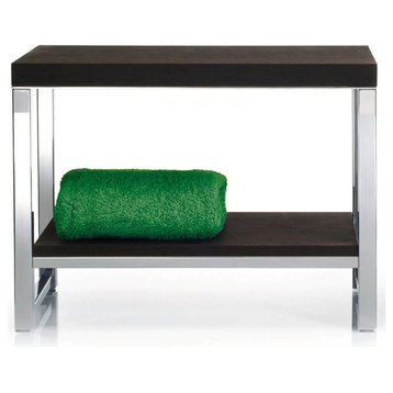 Harmony 809 Wood Bench with Board in Polished Stainless Steel