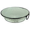 Black and White Metal Vintage Round Decorative Bowl With Handle