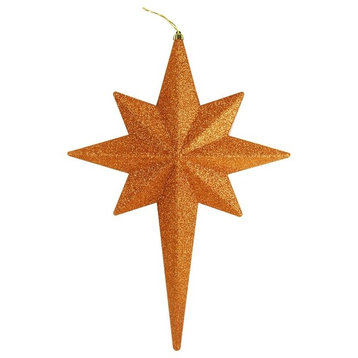 20" Burnt Orange Glittered Bethlehem Star Shatterproof Christmas Ornament