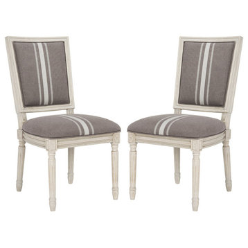 Safavieh Buchanan Rectangular Side Chairs, Set of 2, Gray/Beige