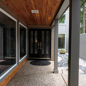 Modern Design - Cedar T & G, Stained with James Hardie trim