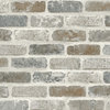 NextWall Washed Faux Brick NW30500 Peel & Stick Wallpaper  White / Gray / Brown