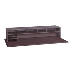 Scranton & Co 58"W Low Profile Desk Top Organizer, Mahogany