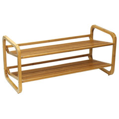 Lavish Home 3-Tier Bamboo Shoe and Boot Rack Bench