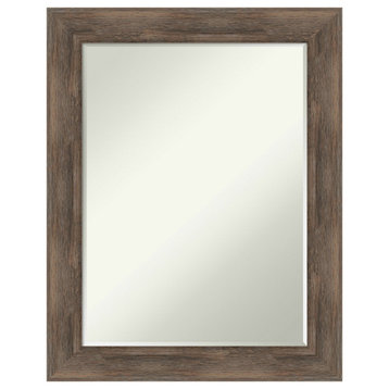 Hardwood Mocha Petite Bevel Wood Wall Mirror 22.75 x 28.75 in.