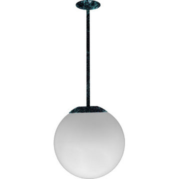 DABMAR LIGHTING D7501-18-VG 16" Ceiling Globe Fixture 18" Drop, Verde Green
