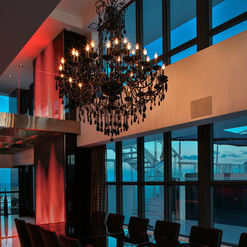 Miami Penthouse Mancave Black Chandelier