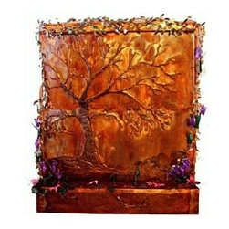 8 Foot Golden Oak Wall Fountain - Indoor Fountains