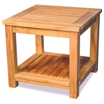 Teak Small Coffee Table Or End Table, With Shelf