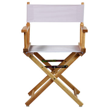 18" Director's Chair With Natural Frame, White Canvas