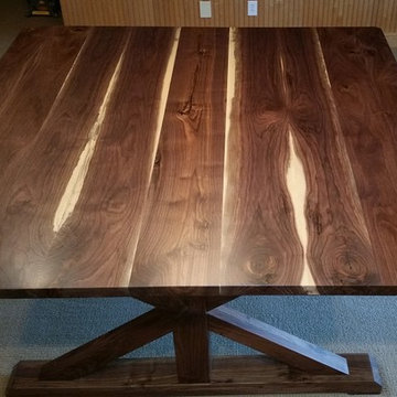 Walnut Bar Height Trestle Table