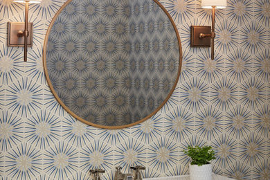 Example of a classic powder room design in New York