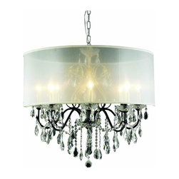 Elegant Lighting - Elegant Lighting St. Francis 6-Light Dark Bronze Chandelier, Clear Elegant Cut - Chandeliers