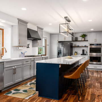Stunning Two-Tone Transitional Kitchen Remodel Done With New Cabinets