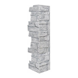 142-36-BRIGHTON WIDE STACKED STONE CORNER 36"H X 11"W X 1 1/4"D - Wall Panels