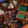 Binocular W Leather Overlay In Wood Box