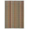 Malibu Indoor and Outdoor Striped Green and Blue Rug, 7'10"x10'10"