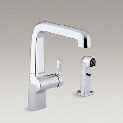 KOHLER Polished Chrome Evoke&reg; Single-hole Kitchen Sink Faucet With 9" Spout - Kitchen Faucets
