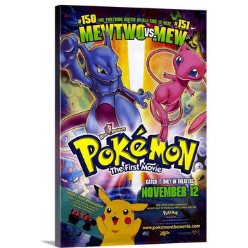 "Pokemon: The First Movie (1999)" Wrapped Canvas Art Print, 24"x36"x1.5"