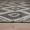 Handwoven Wool Black Contemporary Geometric Durrie Killim Rug, 4'x6'