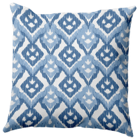 Hipster, Geometric Outdoor Pillow, Blue, 18"x18"