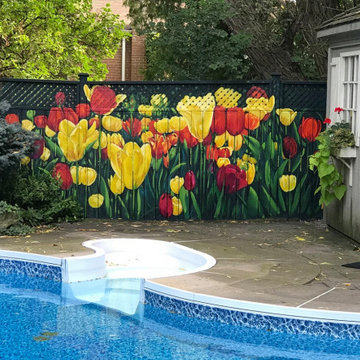 Backyard Tulip Garden Mural