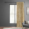 Lush Crush Velvet Window Curtain Single Panel, Gold, 50w X 84l