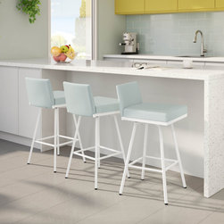 Linea Upholstered Swivel Bar Stool with Low Back by Amisco - Bar Stools And Counter Stools