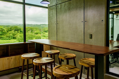 Island style home bar photo in Other