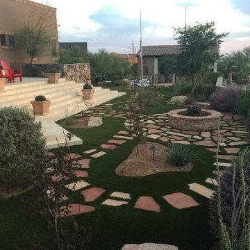 El Paso Franklin Mountain Home turf with flagstone