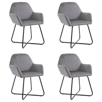 Vidaxl Dining Chairs, Set of 4, Gray Velvet