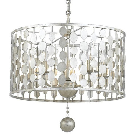 Layla 5 Light Antique Silver Chandelier