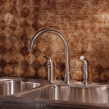 Fasade Miniquattro Backsplash Panel in Bermuda Bronze