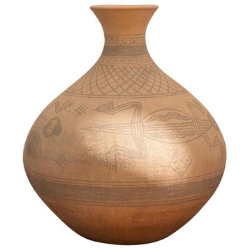 Tribal Terracotta Asian Water Pot