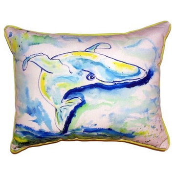 Blue Whale Large Indoor/Outdoor Pillow 16x20