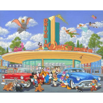 Disney Fine Art Walt's Drive In Deluxe by Manuel Hernandez, Gallery Wrapped Gic