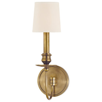 Hudson Valley Cohasset 1-Light Wall Sconce, Aged Brass